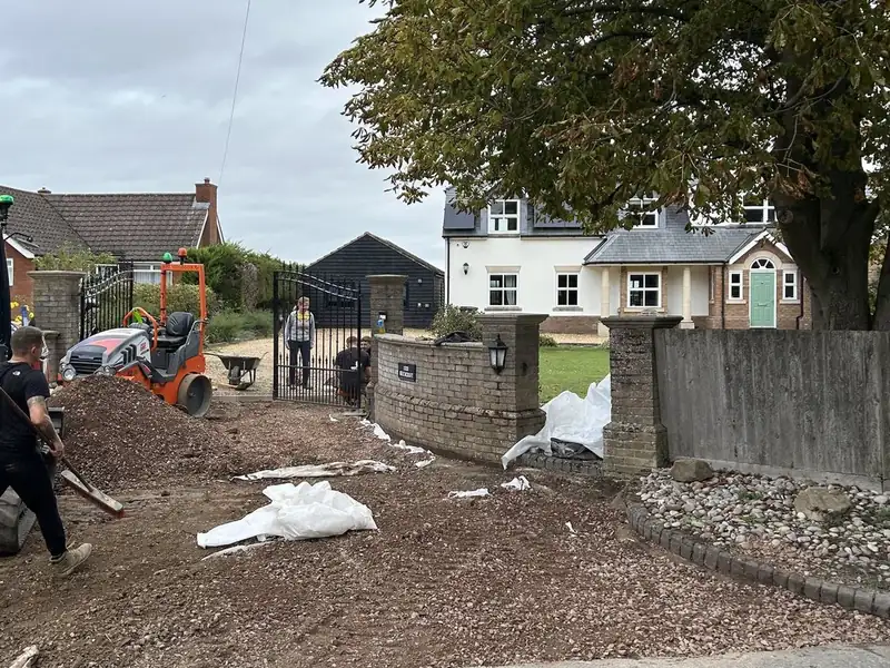 The driveway site before work started